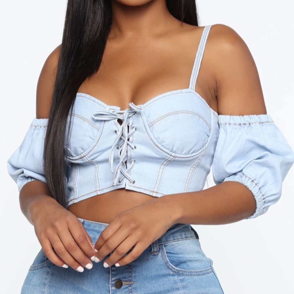 Denim Bustier Top